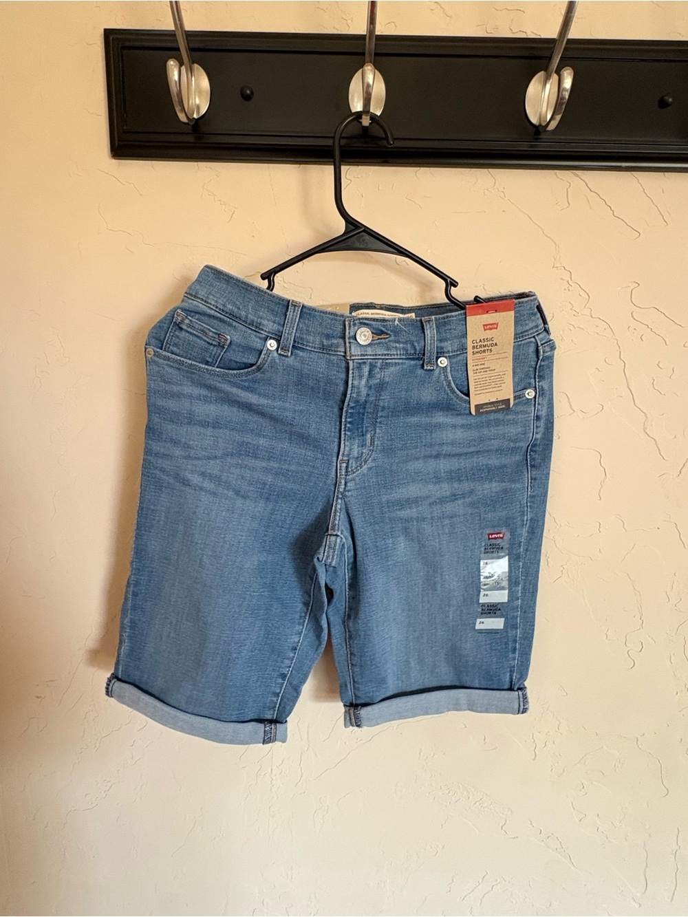 Levi's Women's Classic Bermuda Denim Shorts in Light Blue